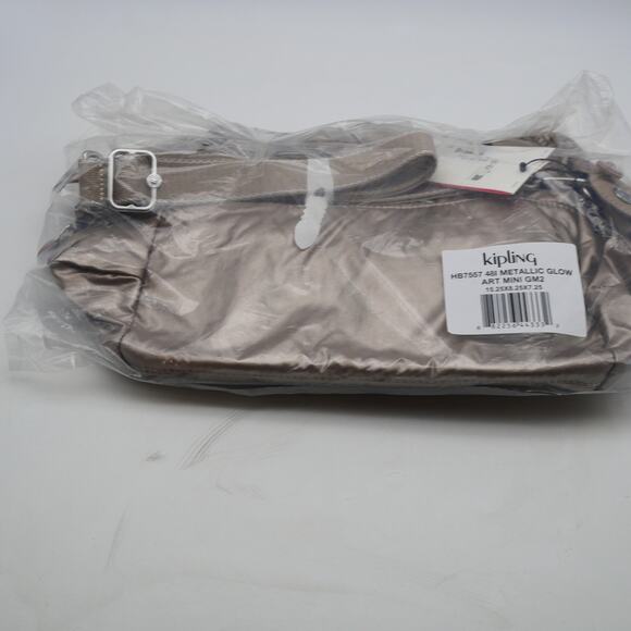 NEW Kipling Mini Tote Bag Purse Metallic Glow Monkey Detachable Shoulder Strap - Picture 16 of 16